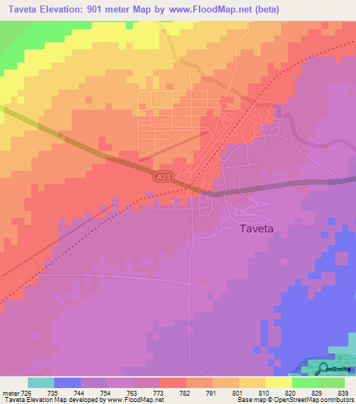 Taveta,Kenya Elevation Map