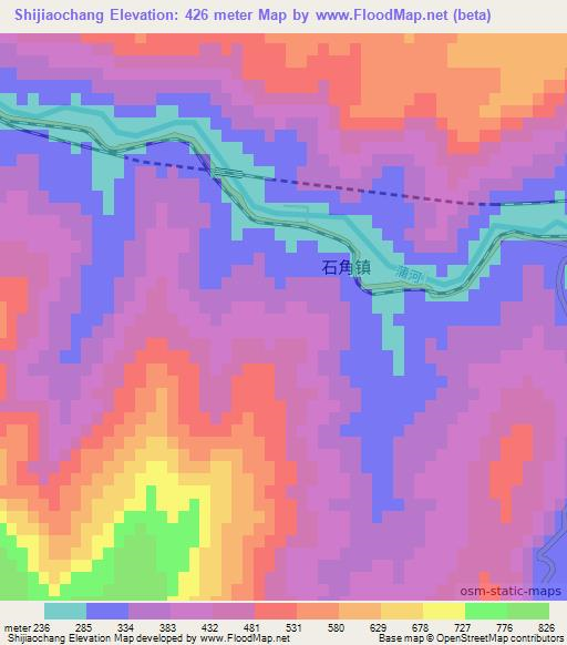 Shijiaochang,China Elevation Map