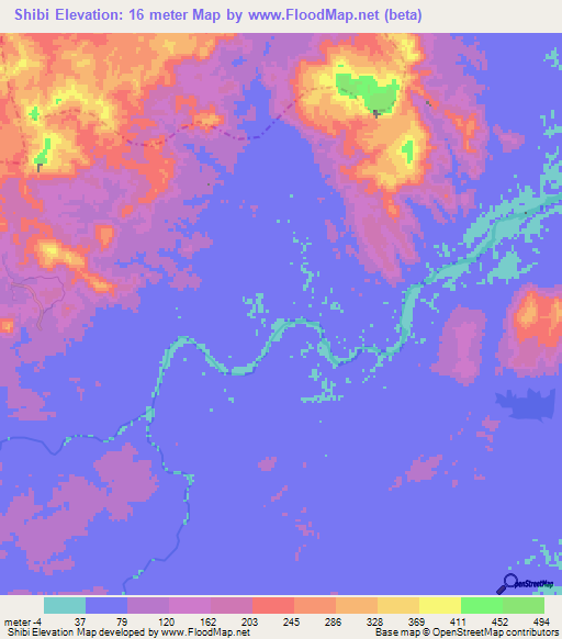 Shibi,China Elevation Map