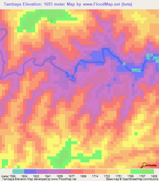 Tambaya,Kenya Elevation Map