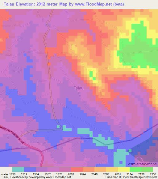 Talau,Kenya Elevation Map