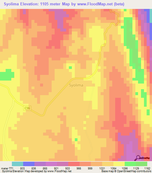 Syolima,Kenya Elevation Map