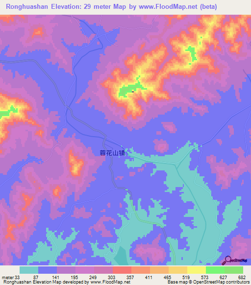 Ronghuashan,China Elevation Map