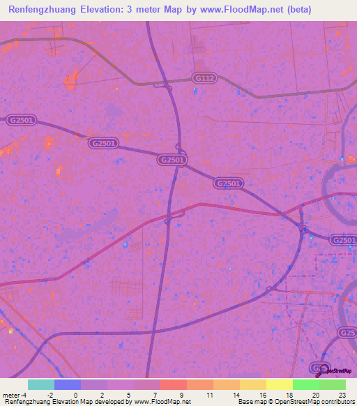 Renfengzhuang,China Elevation Map