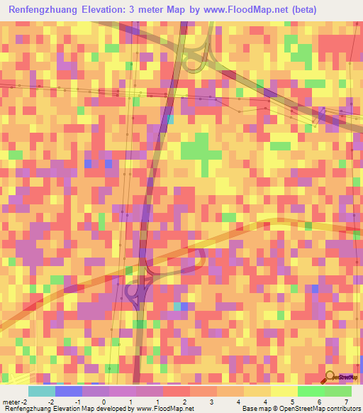 Renfengzhuang,China Elevation Map