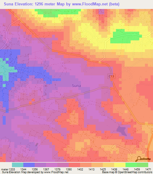 Suna,Kenya Elevation Map