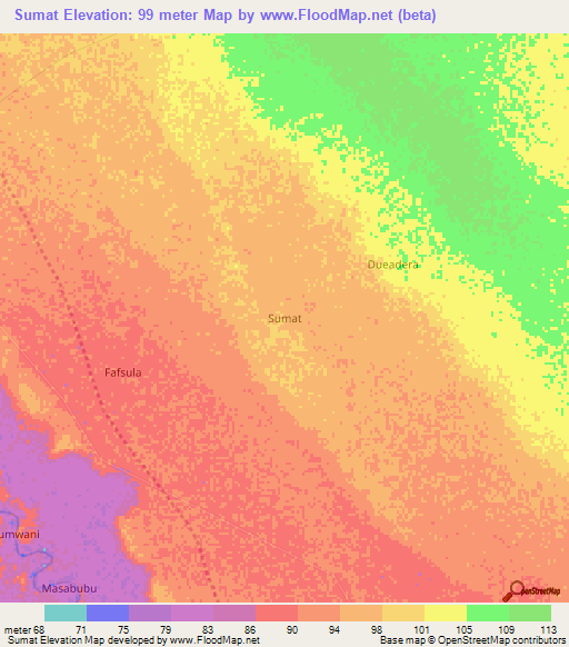 Sumat,Kenya Elevation Map