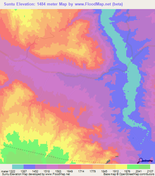 Suntu,Iran Elevation Map
