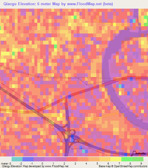 Qiaogu,China Elevation Map