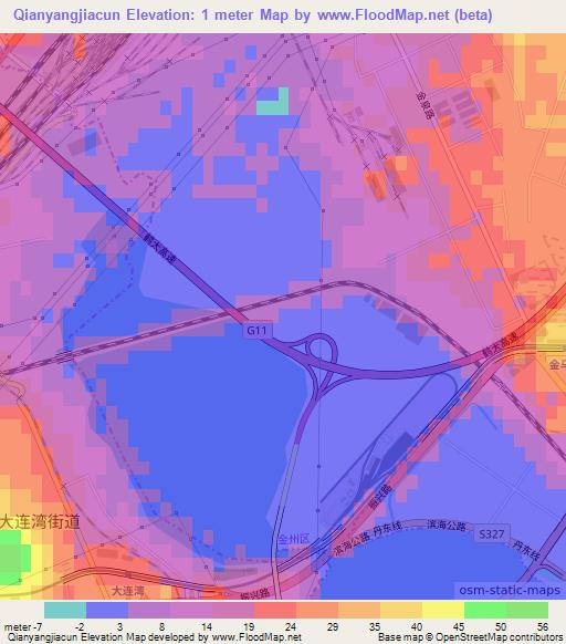 Qianyangjiacun,China Elevation Map
