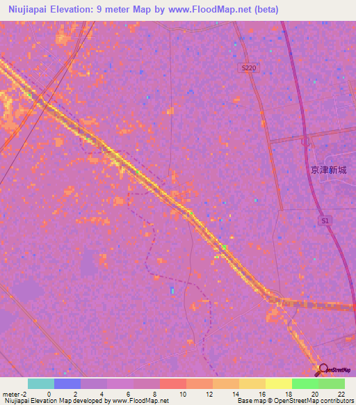 Niujiapai,China Elevation Map