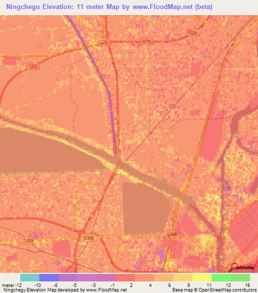 Ningchegu,China Elevation Map