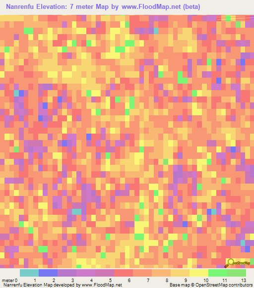 Nanrenfu,China Elevation Map