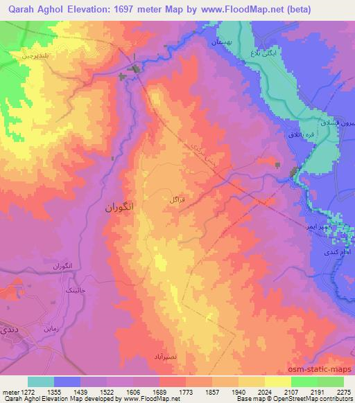 Qarah Aghol,Iran Elevation Map