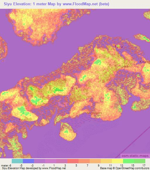 Siyu,Kenya Elevation Map