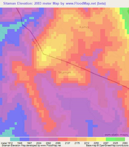 Sitaman,Kenya Elevation Map