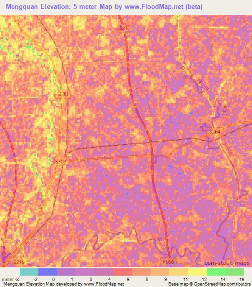 Mengquan,China Elevation Map