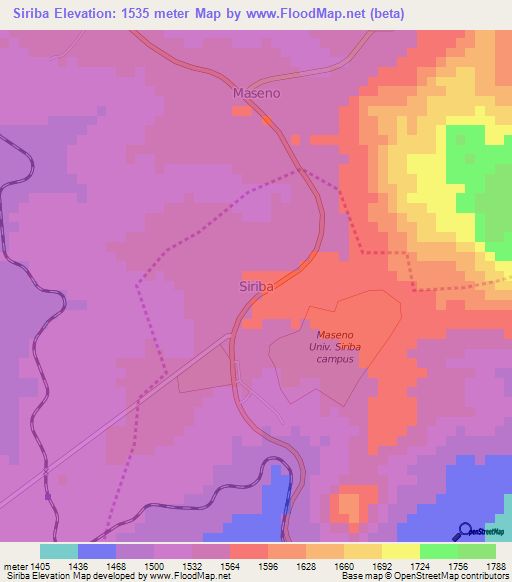 Siriba,Kenya Elevation Map