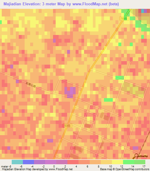 Majiadian,China Elevation Map