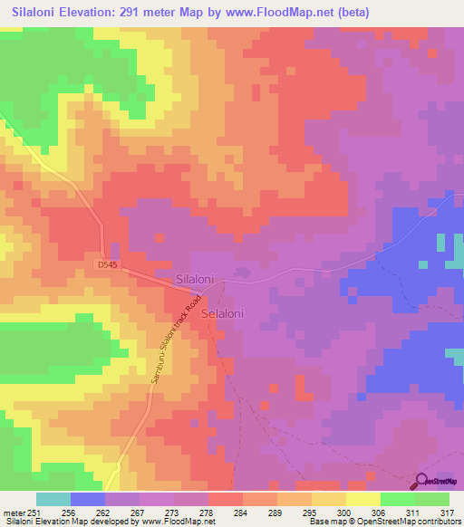 Silaloni,Kenya Elevation Map