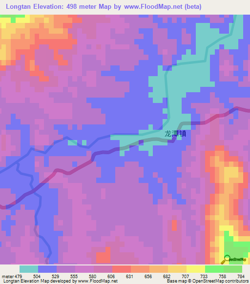 Longtan,China Elevation Map