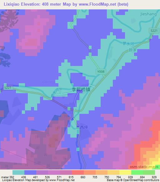 Lixiqiao,China Elevation Map