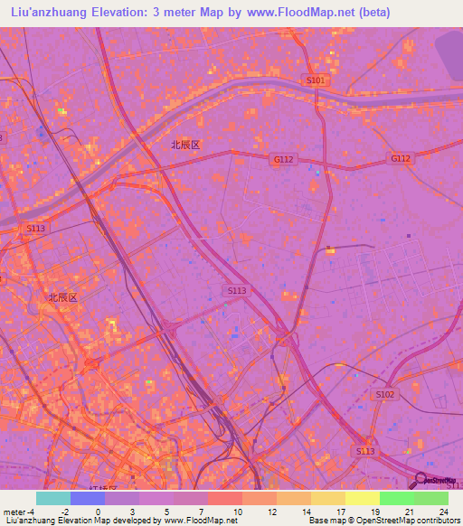 Liu'anzhuang,China Elevation Map