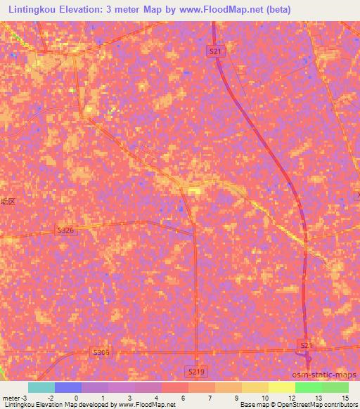 Lintingkou,China Elevation Map