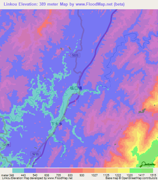 Linkou,China Elevation Map