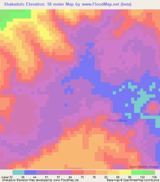 Shakadulo,Kenya Elevation Map