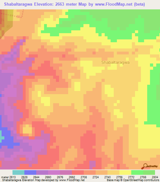 Shabaltaragwa,Kenya Elevation Map