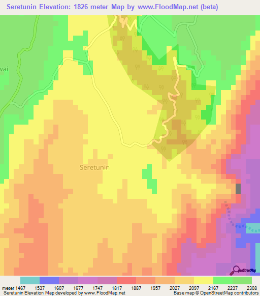 Seretunin,Kenya Elevation Map