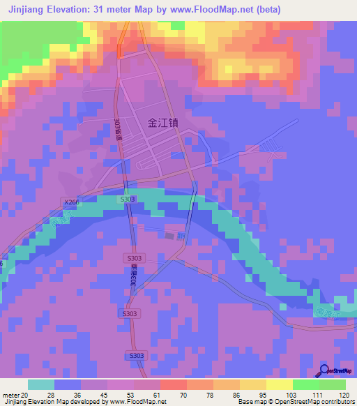 Jinjiang,China Elevation Map