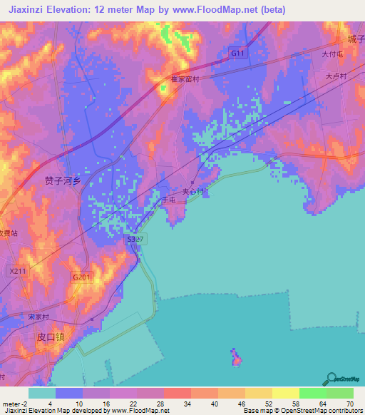 Jiaxinzi,China Elevation Map