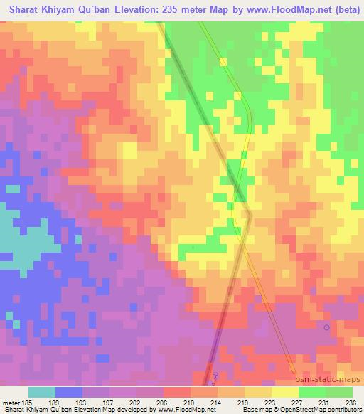 Sharat Khiyam Qu`ban,Syria Elevation Map