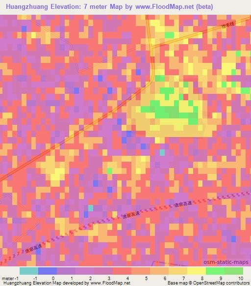Huangzhuang,China Elevation Map