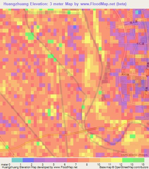 Huangzhuang,China Elevation Map