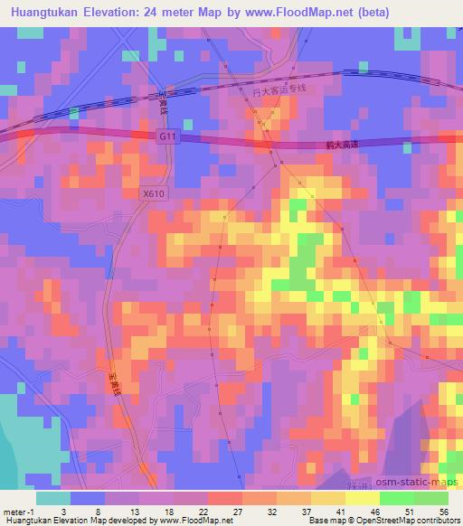 Huangtukan,China Elevation Map