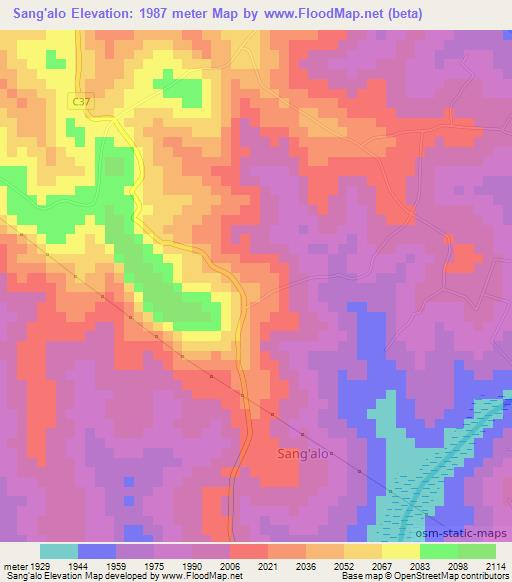 Sang'alo,Kenya Elevation Map