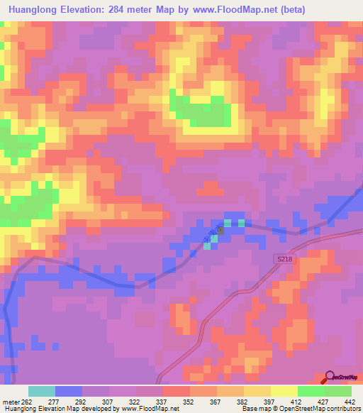 Huanglong,China Elevation Map