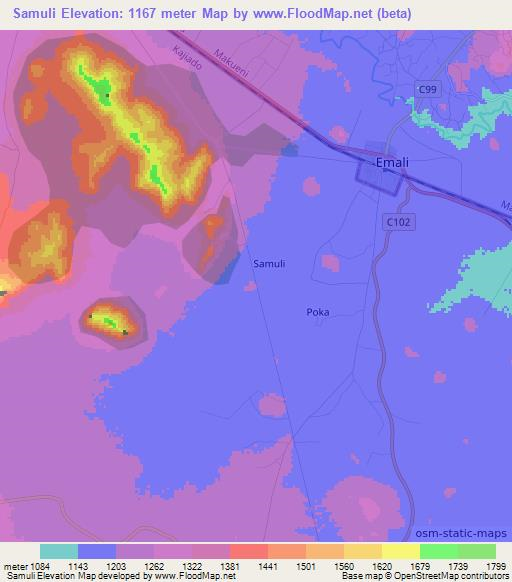 Samuli,Kenya Elevation Map