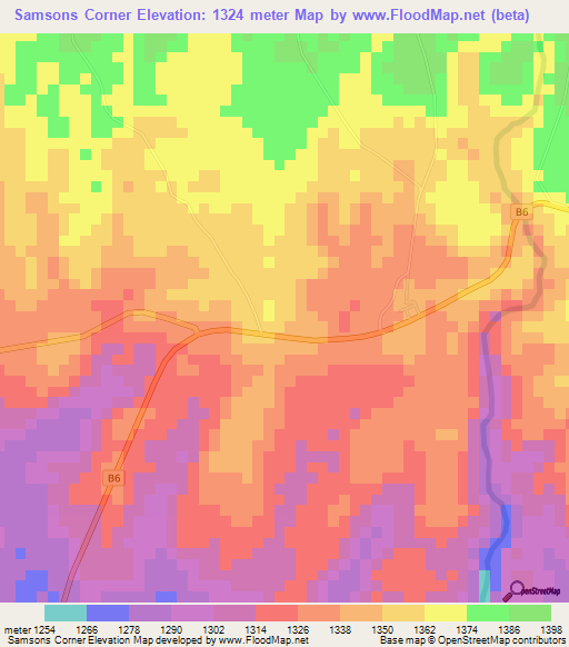 Samsons Corner,Kenya Elevation Map