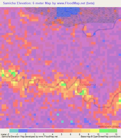 Samicha,Kenya Elevation Map