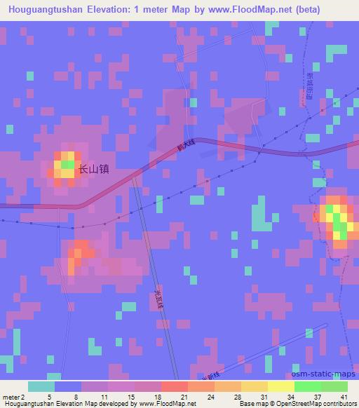 Houguangtushan,China Elevation Map