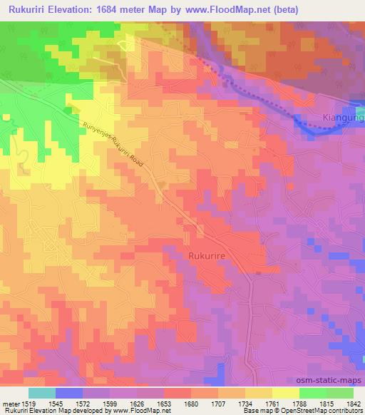 Rukuriri,Kenya Elevation Map