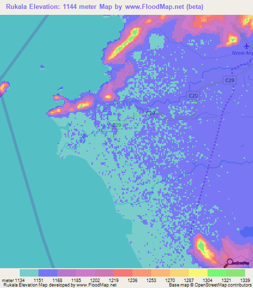 Rukala,Kenya Elevation Map