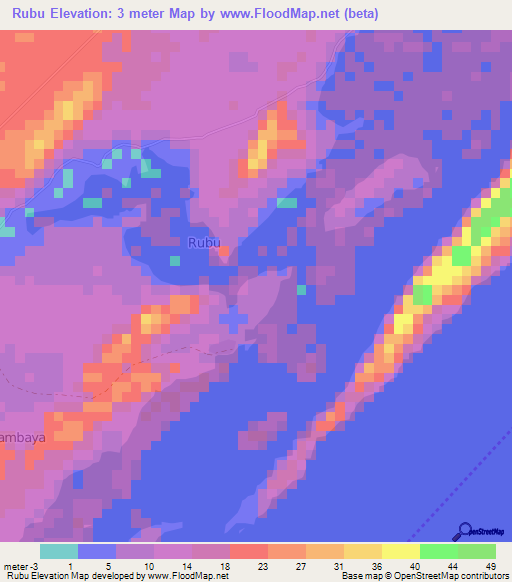 Rubu,Kenya Elevation Map