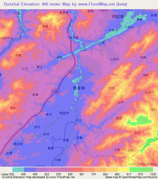 Dunzhai,China Elevation Map