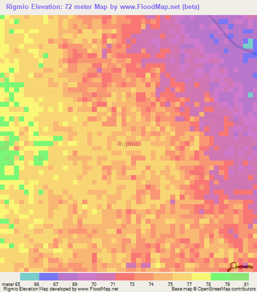 Rigmio,Kenya Elevation Map