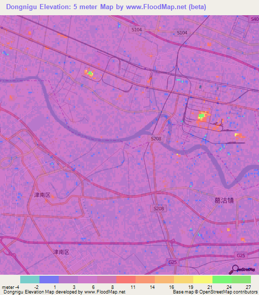 Dongnigu,China Elevation Map